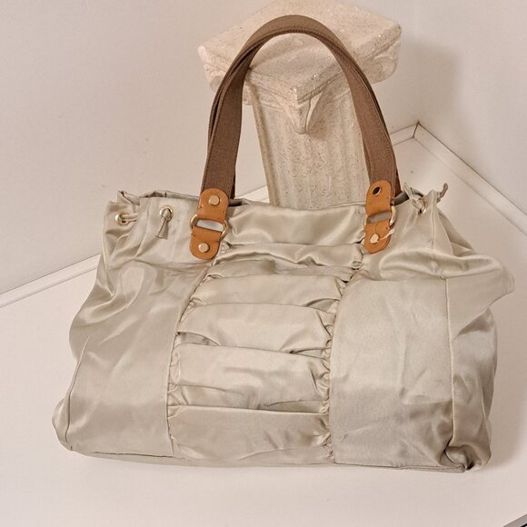 Vera Wang Buff Oversize Canvas Strap Oversize Fabric Bag WOT - Picture 7 of 8